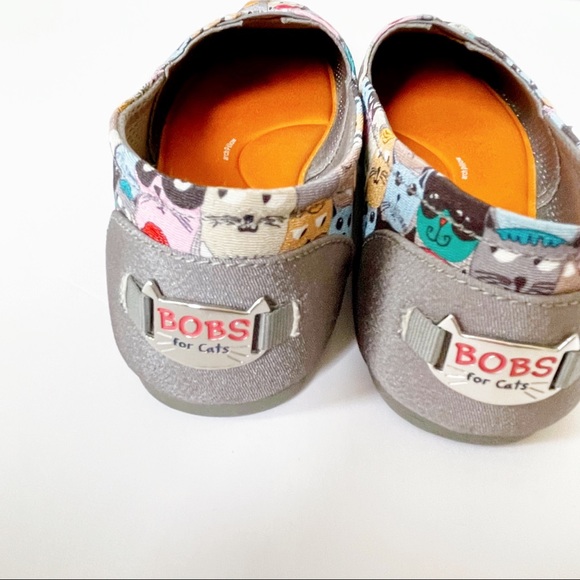 SKECHERS BOBS Cat Kitten Print Flat Shoe Size 8 - Picture 5 of 10